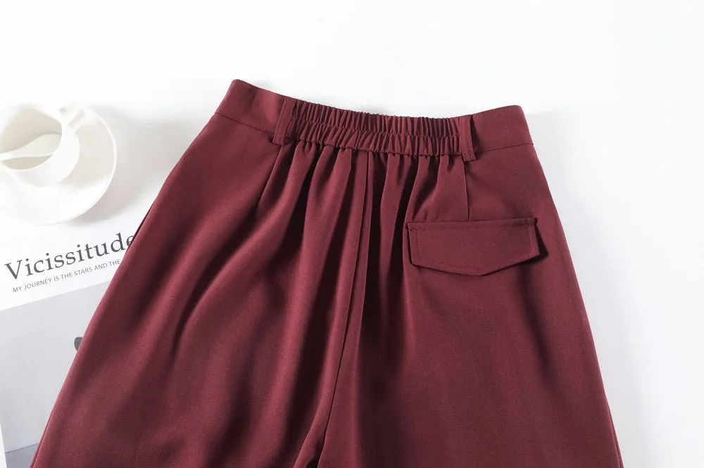 Relaxed Solid Color High Waist Pant for Stylish Women's Outfit