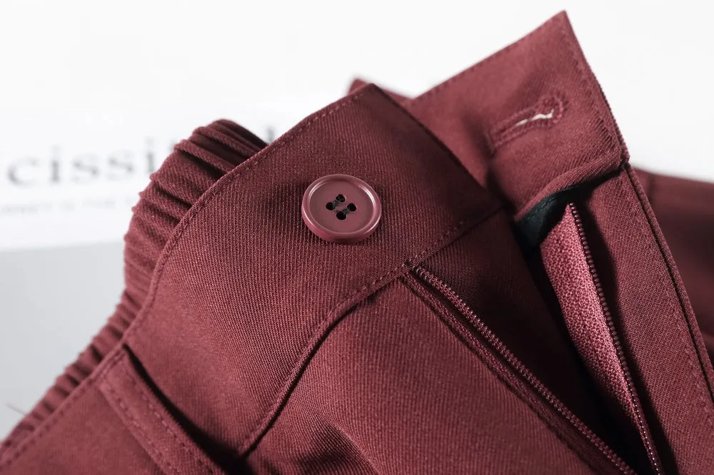 Relaxed Solid Color High Waist Pant for Stylish Women's Outfit