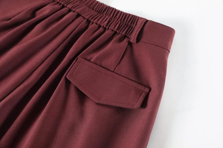 Relaxed Solid Color High Waist Pant for Stylish Women's Outfit