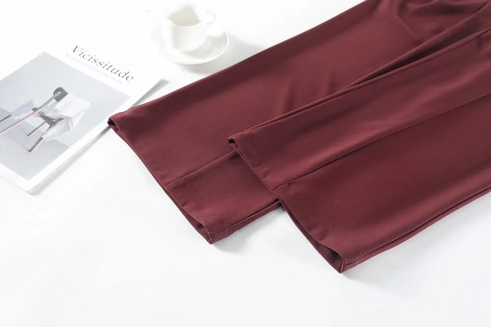 Relaxed Solid Color High Waist Pant for Stylish Women's Outfit