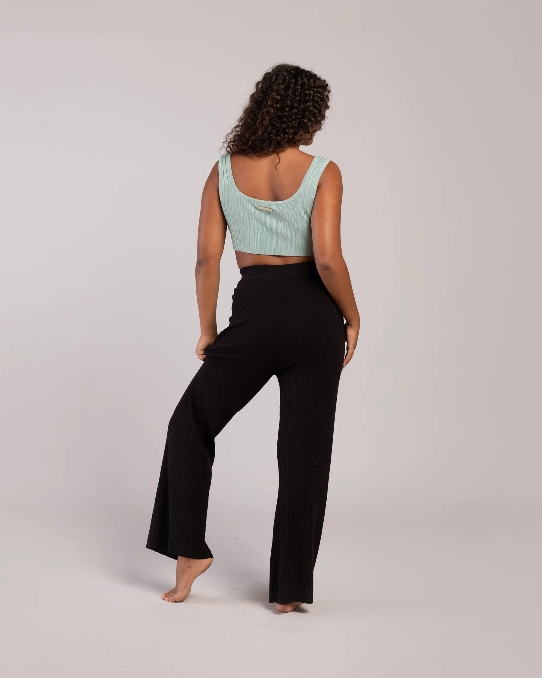 Rib Lounge Wide Leg Pant