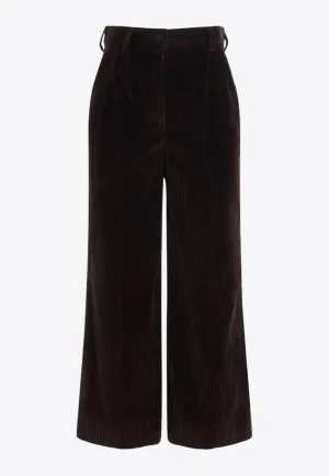 Ribbed Corduroy Culottes Pants