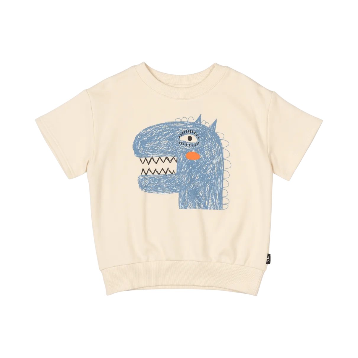 ROCK YOUR BABY DINO ART CUT OFF SWEATSHIRT