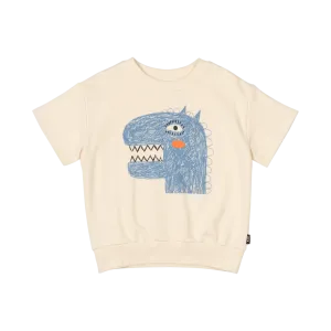 ROCK YOUR BABY DINO ART CUT OFF SWEATSHIRT
