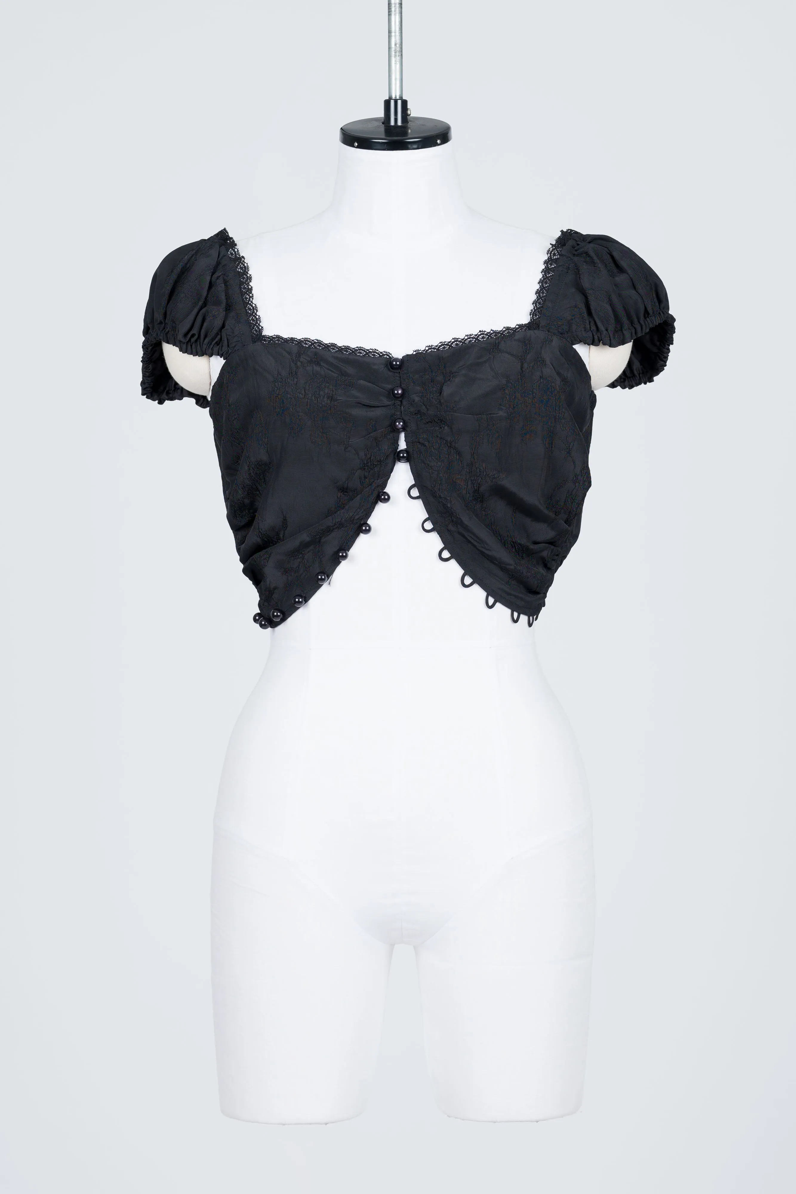 ROSE JACQUARD CROPPED BLOUSE