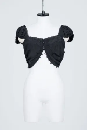 ROSE JACQUARD CROPPED BLOUSE