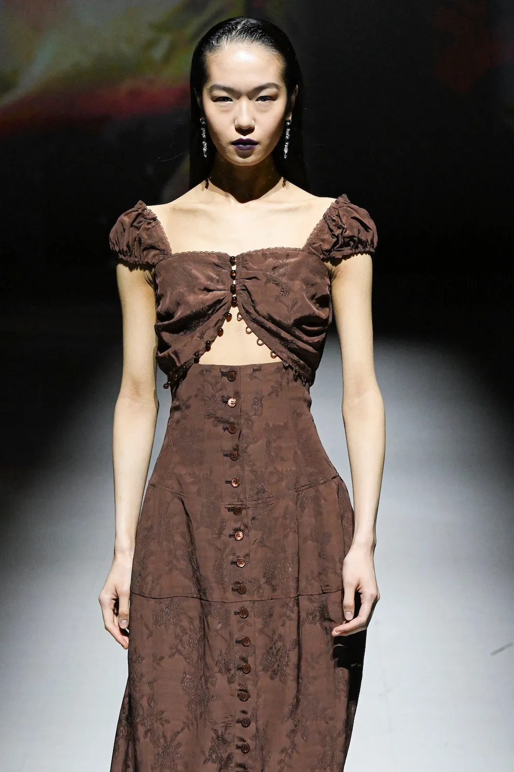 ROSE JACQUARD CROPPED BLOUSE