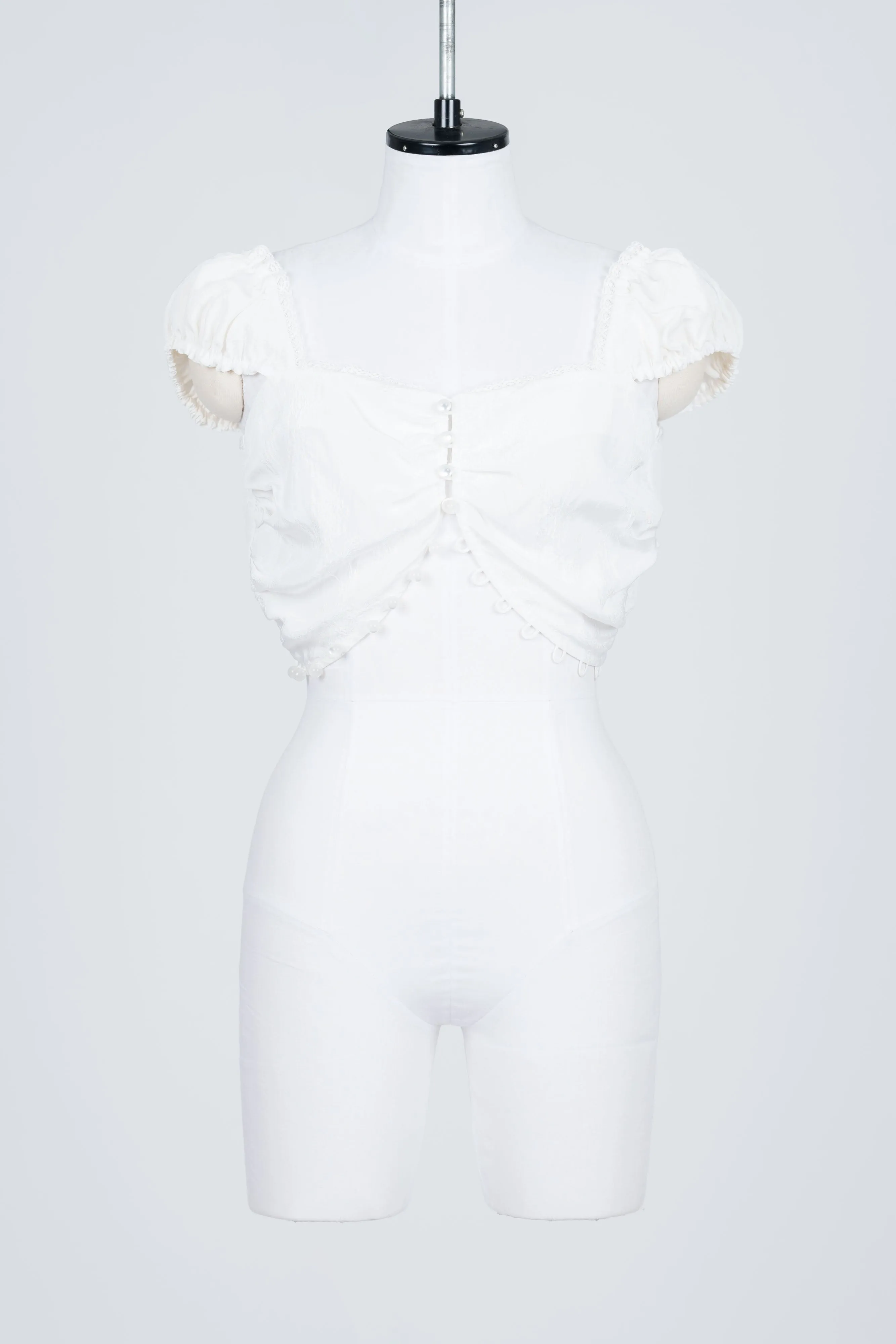 ROSE JACQUARD CROPPED BLOUSE
