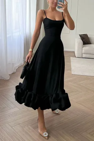 Roseanne - Strapless Midi Dress with Ruffles for Midnight Banquets