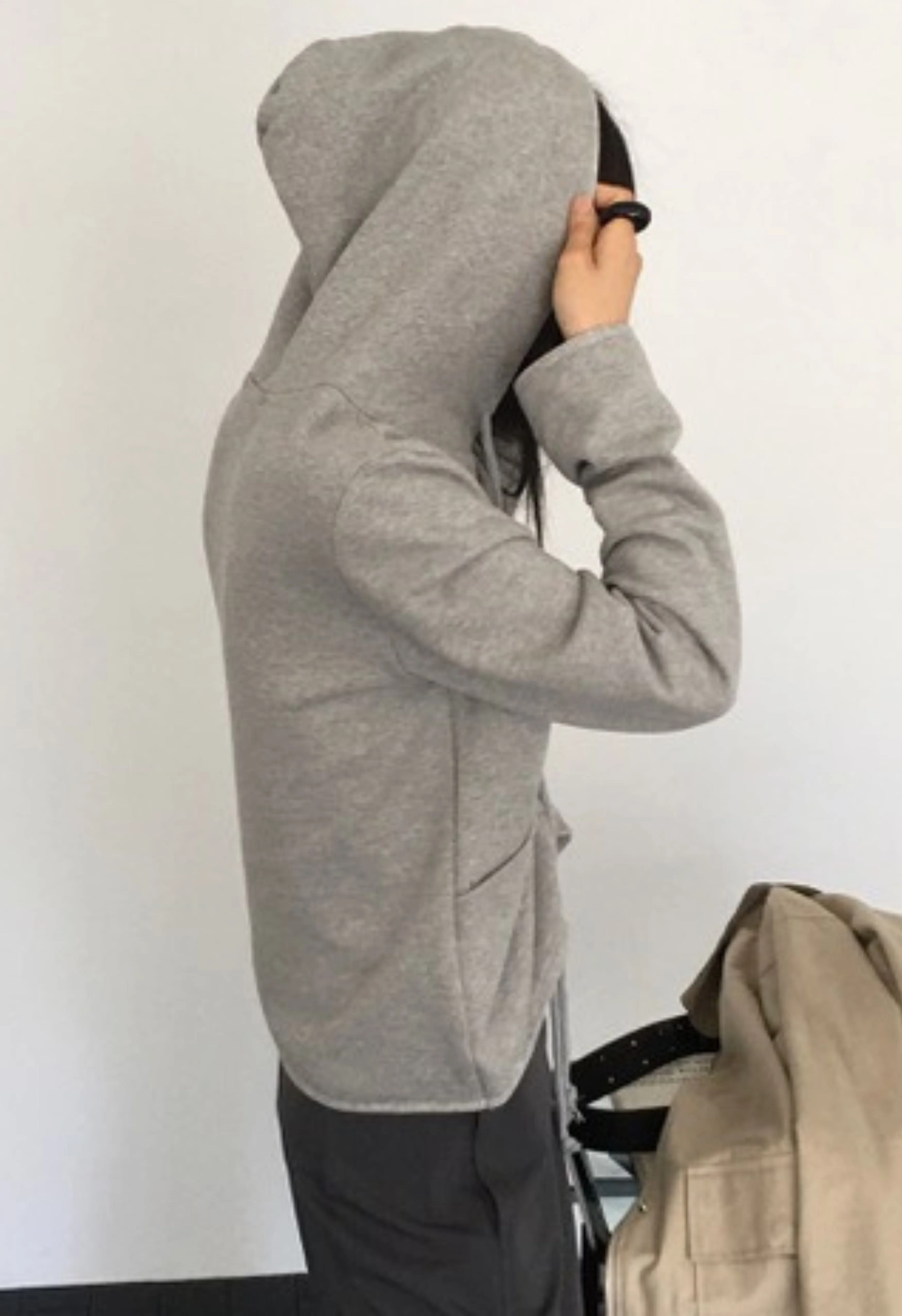 Ruched Grey Hoodie