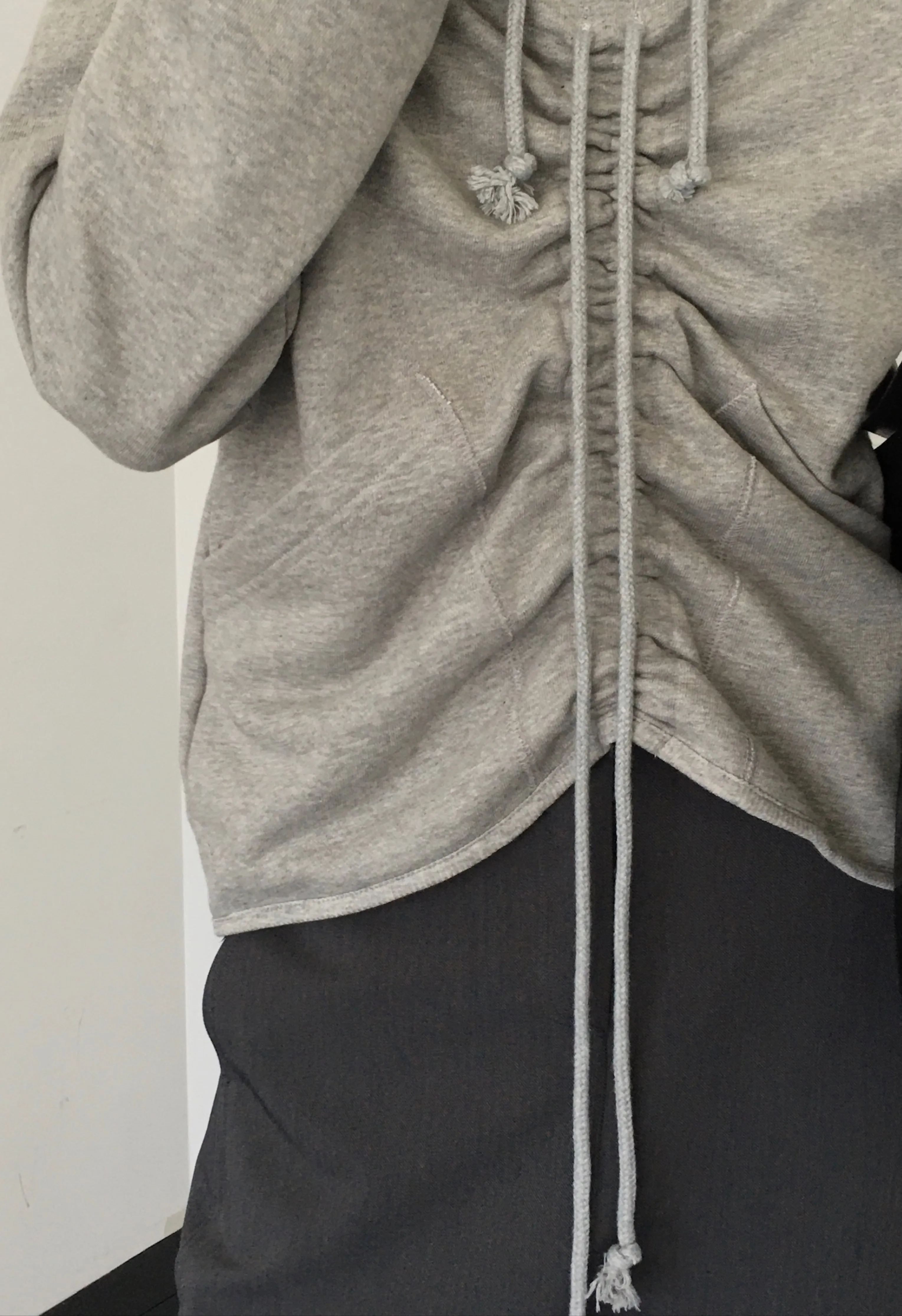 Ruched Grey Hoodie