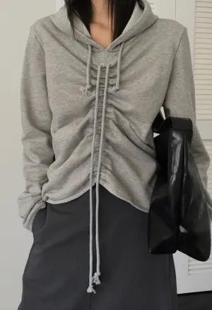 Ruched Grey Hoodie