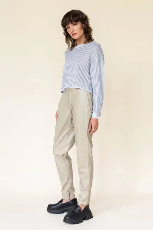 Sabatini Crop Two Colour Plated Rib Top S53015