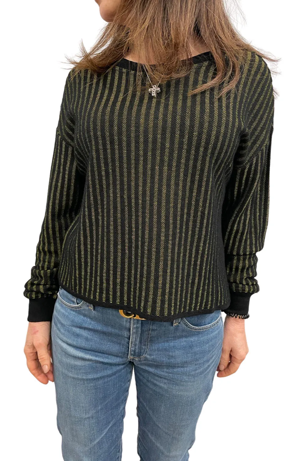 Sabatini Crop Two Colour Plated Rib Top S53015