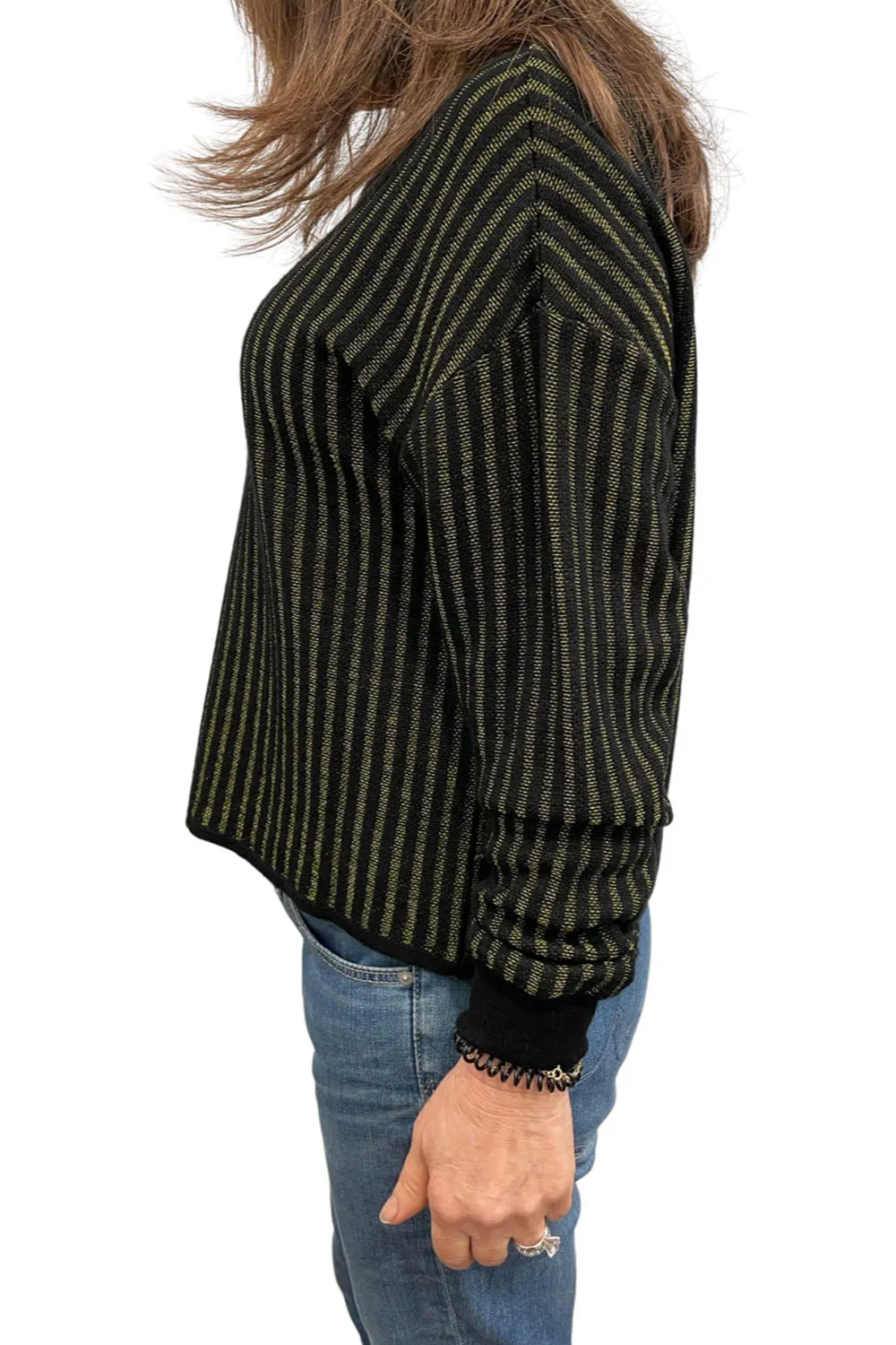 Sabatini Crop Two Colour Plated Rib Top S53015