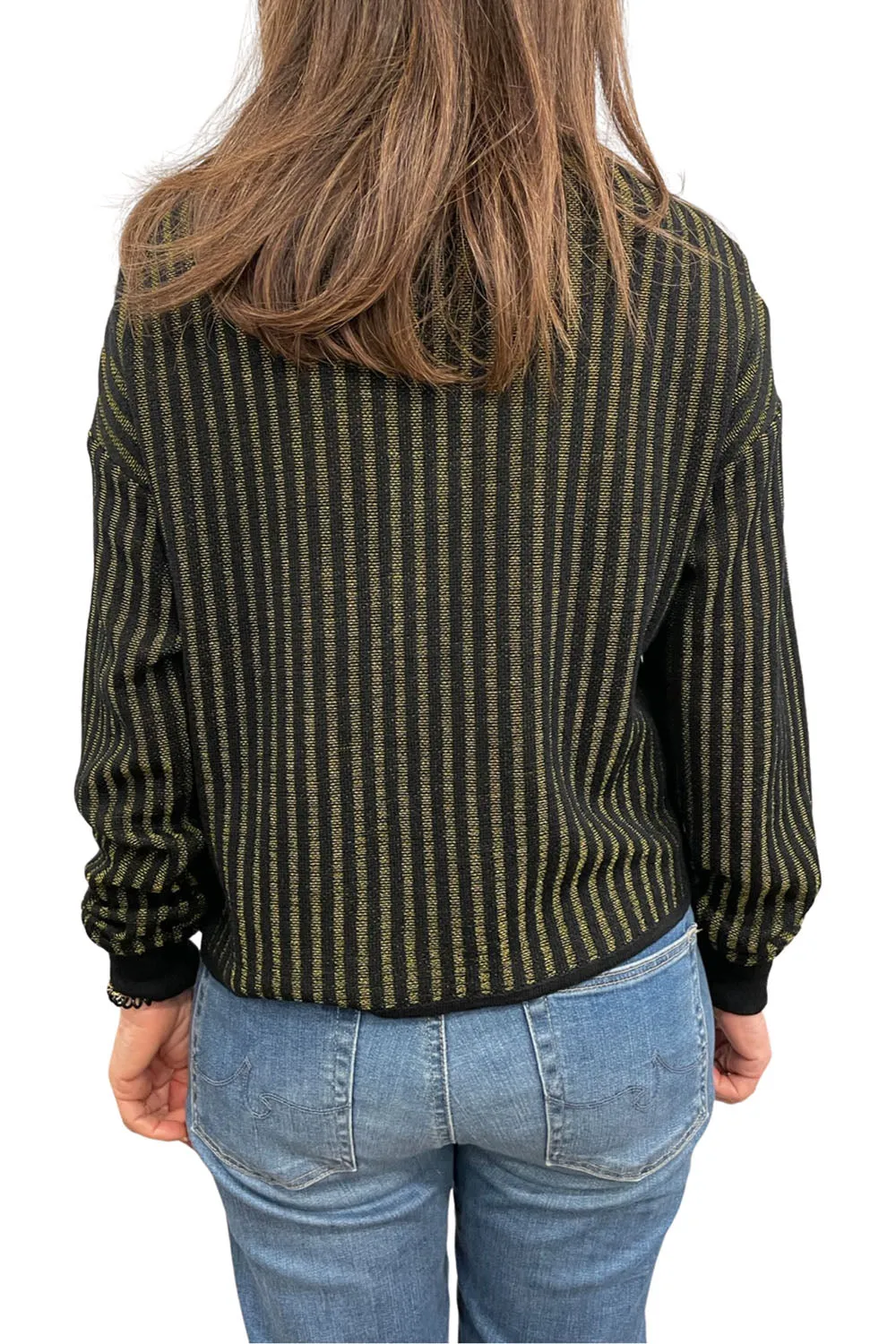 Sabatini Crop Two Colour Plated Rib Top S53015