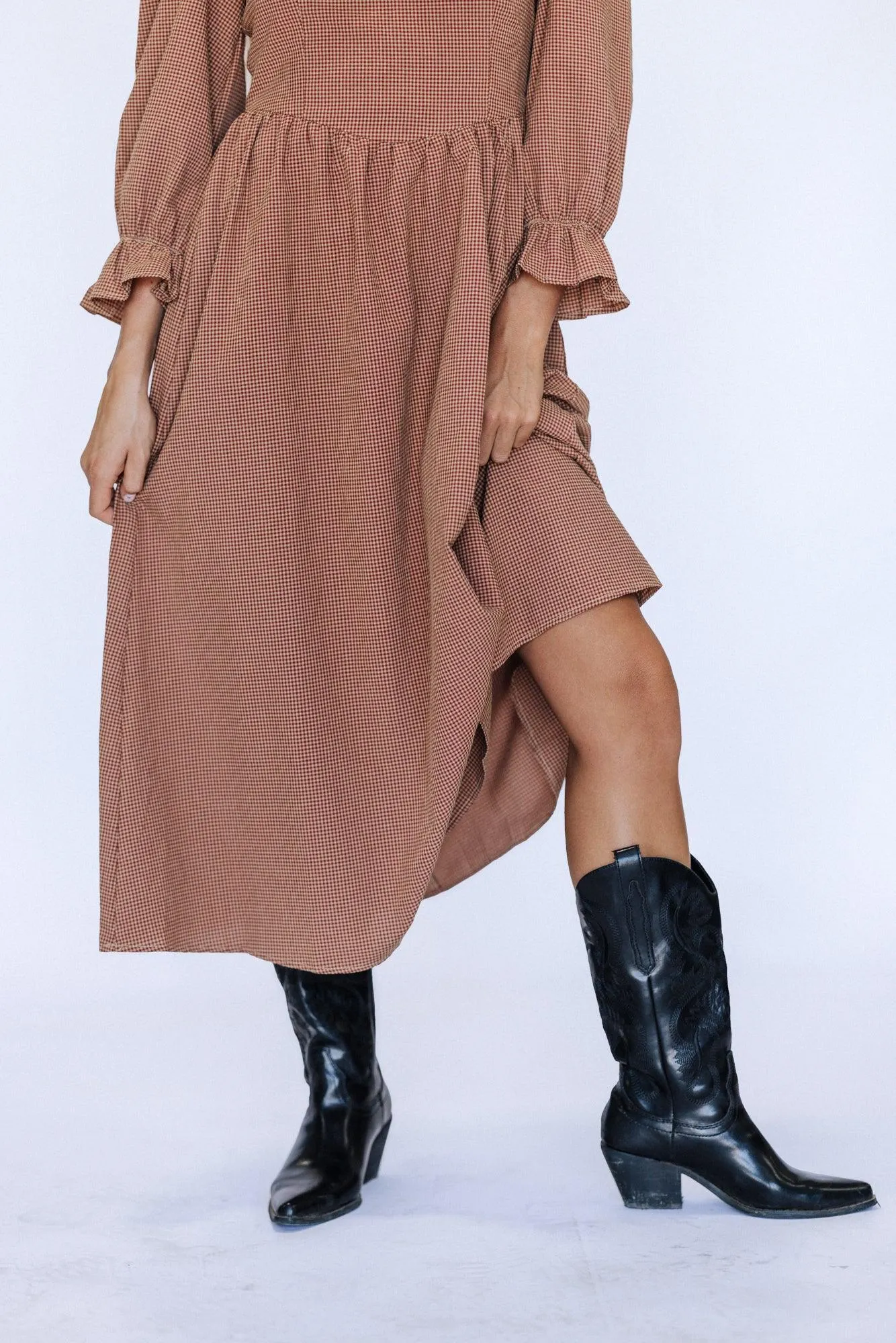 Samantha Midi Dress in Burgundy