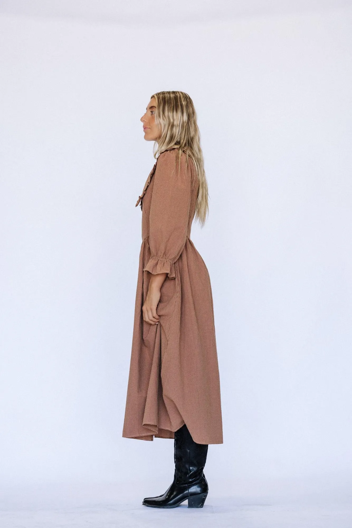 Samantha Midi Dress in Burgundy