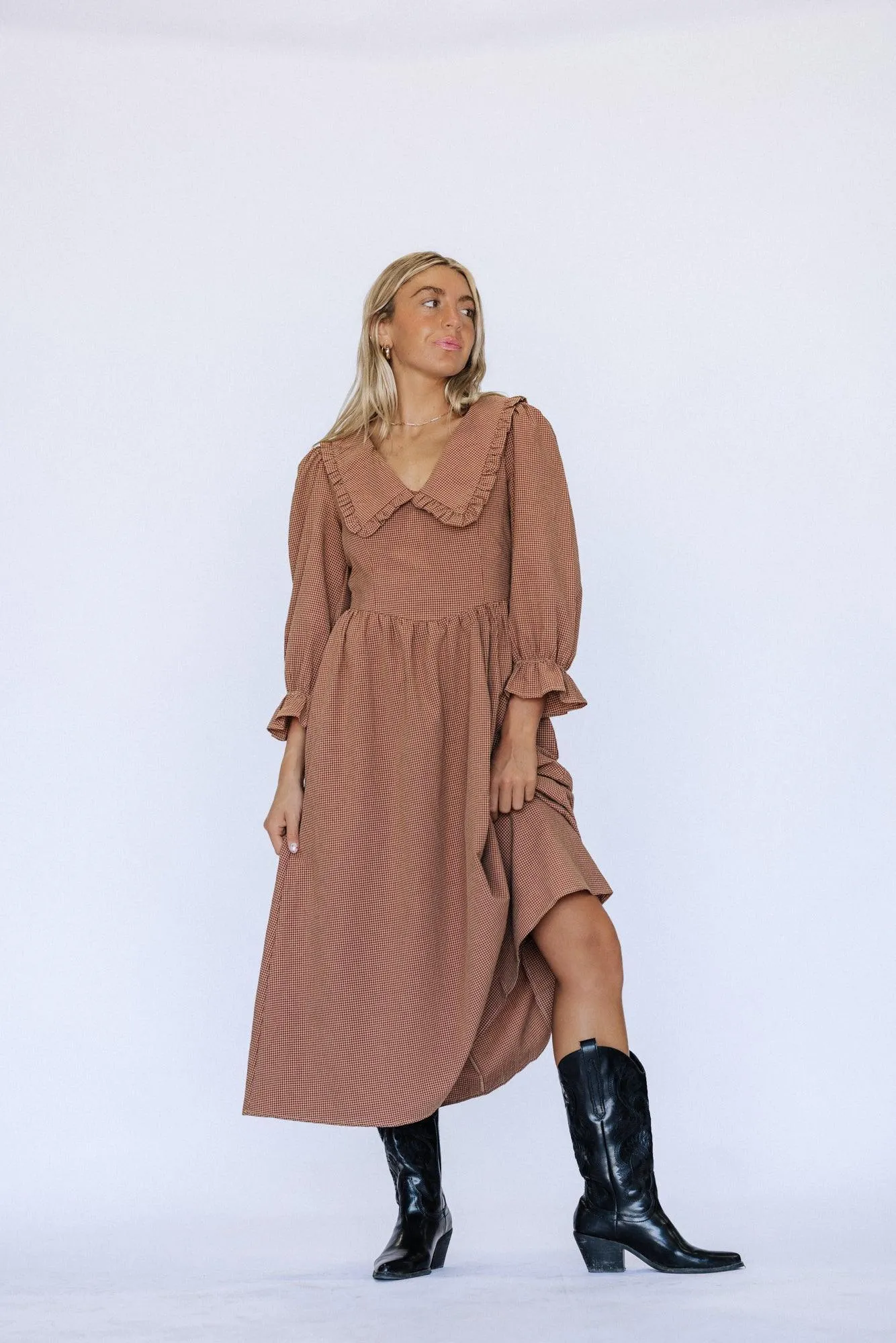 Samantha Midi Dress in Burgundy
