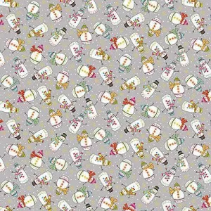 Santa Express - Tossed Snowmen - Grey