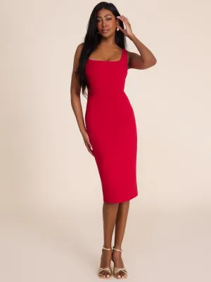 Scoop Neck Midi Dress