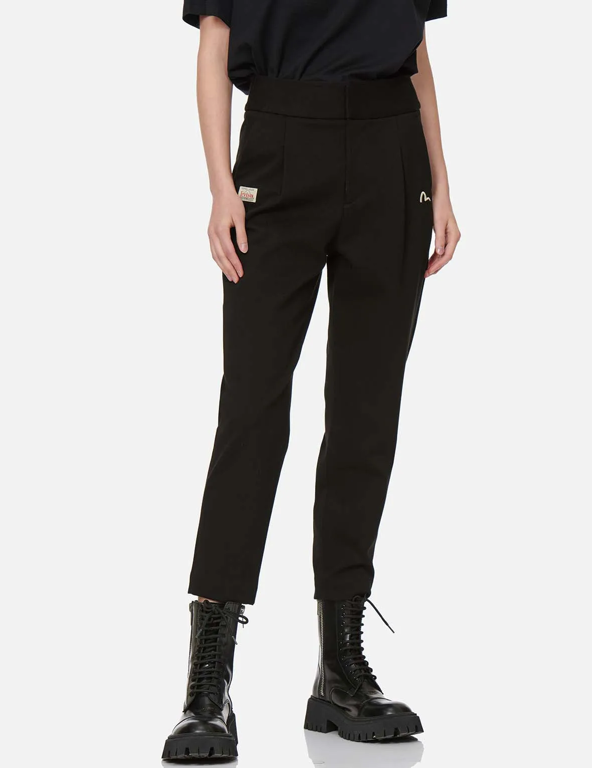 Seagull Embroidered Taper Pants