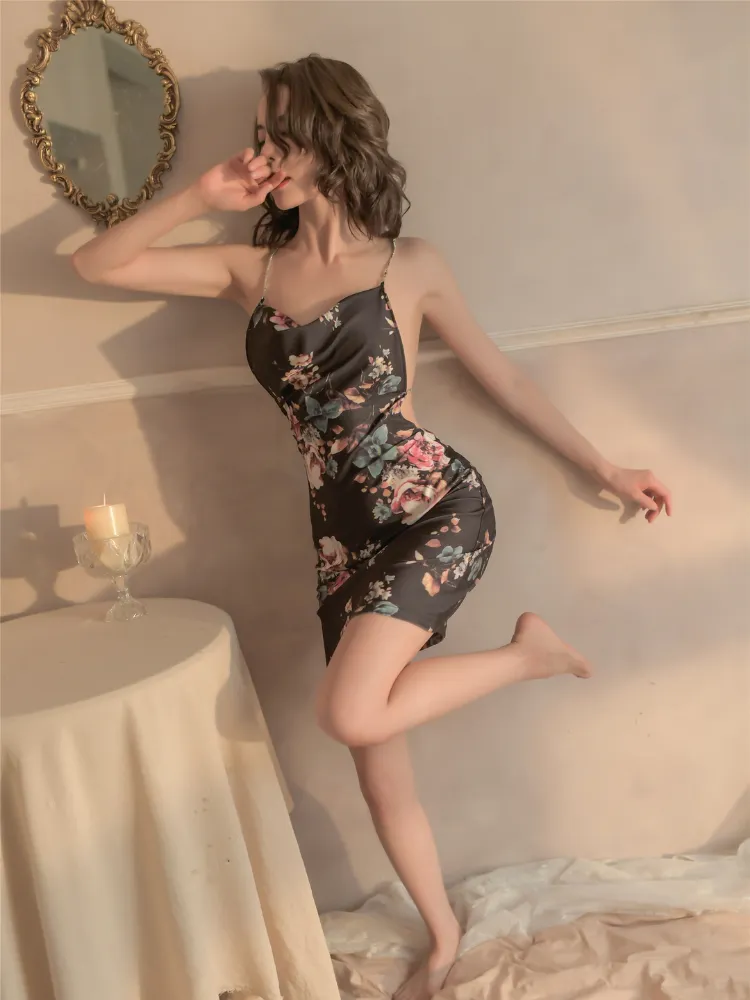 Shimmer Backless Slip Dress