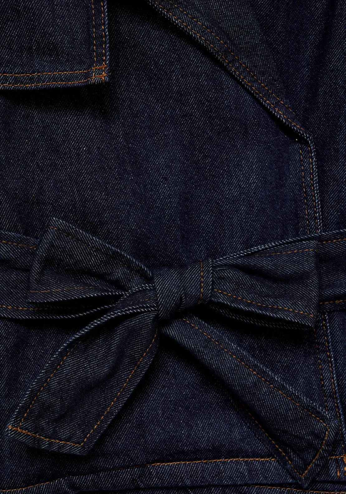 Short denim trench with belt - Open Blue