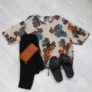 Short Sleeve Verity Tie Top - Cream Blossom
