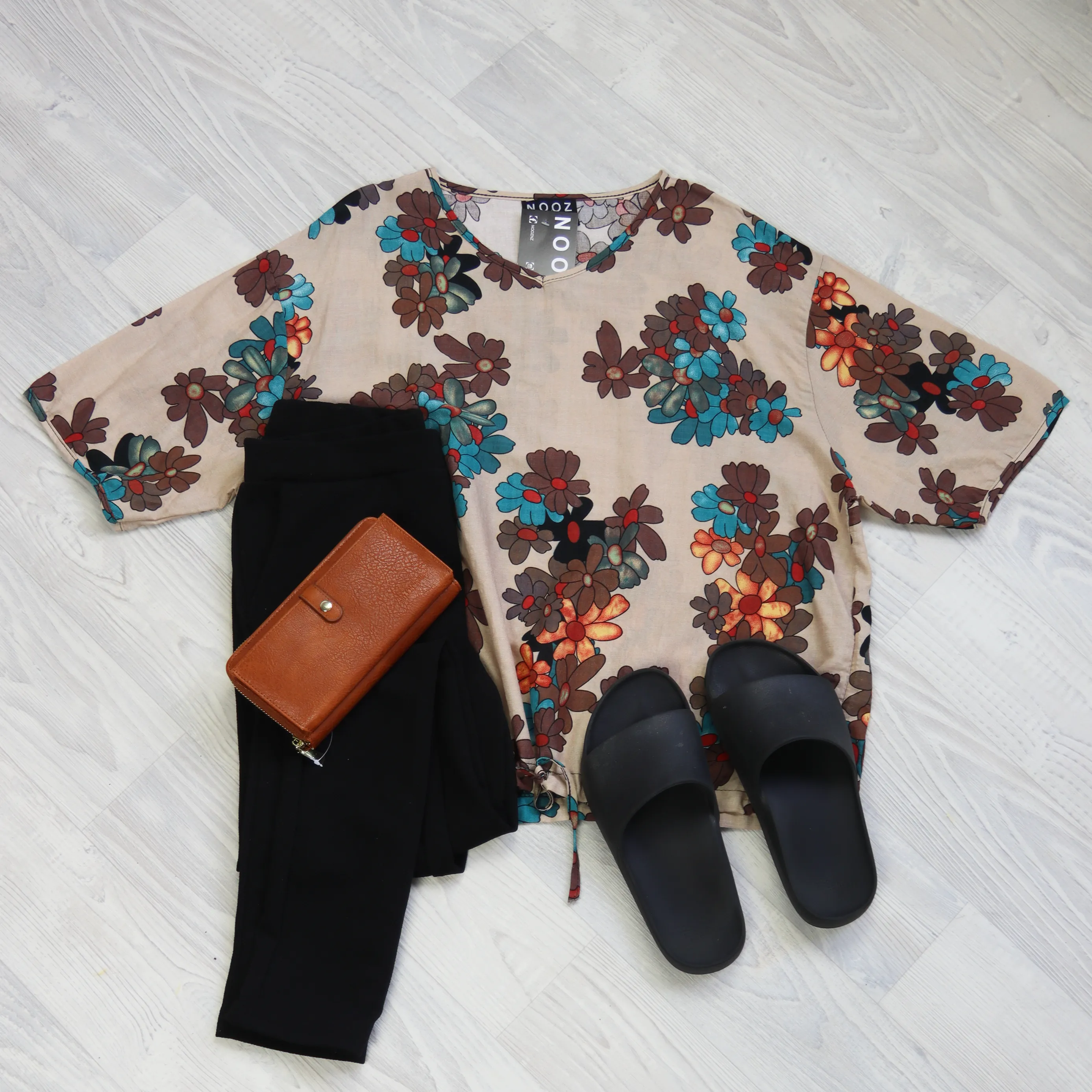 Short Sleeve Verity Tie Top - Cream Blossom