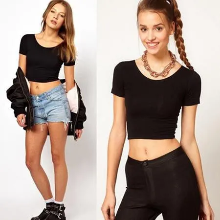 Short Sleeves Tops Women Basic Tees Cropped Tops Fashion Slim Brand Fitting Tank Tops Corset