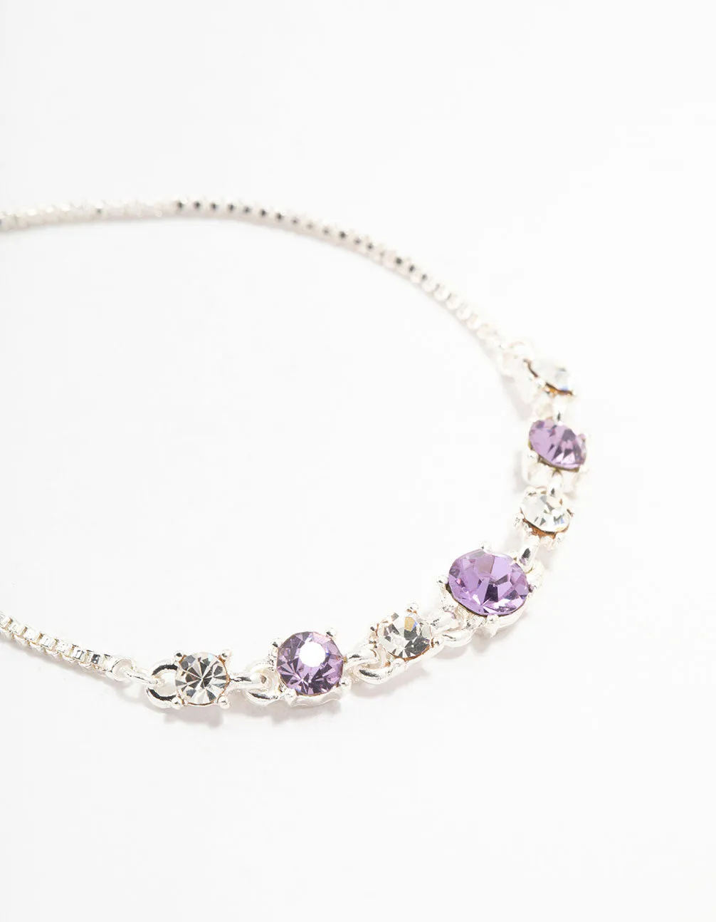 Silver Mixed Czech Crystal Toggle Bracelet