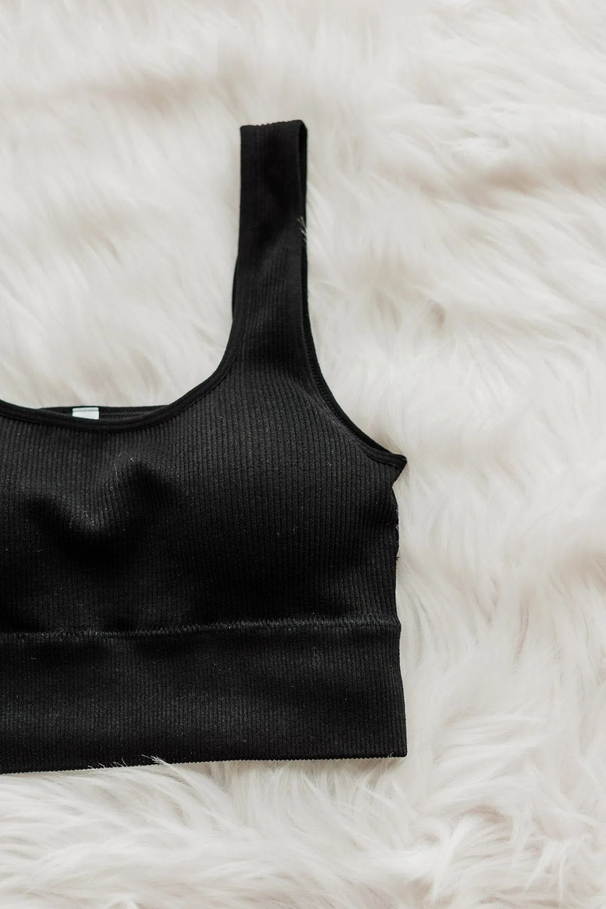 Simply Lovely Cropped Tank Top- Black