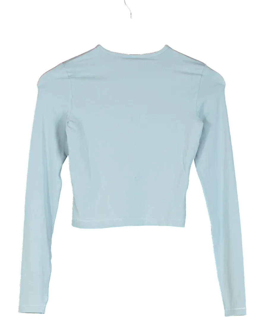 SKIMS Blue New Vintage Cropped Long Sleeve T-shirt UK XS