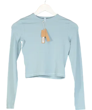 SKIMS Blue New Vintage Cropped Long Sleeve T-shirt UK XS