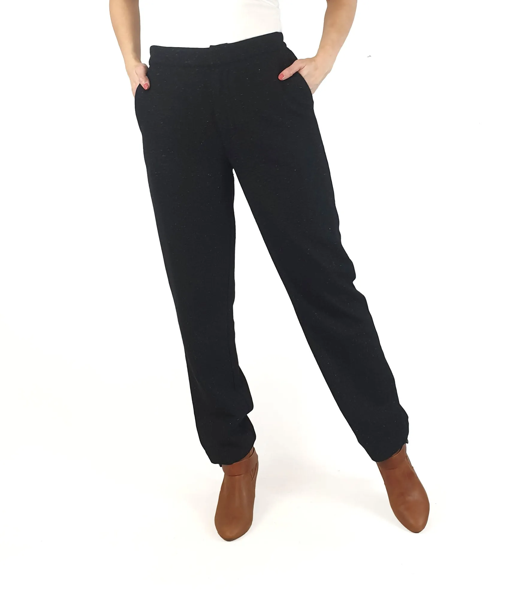 Skin & Threads charcoal wool mix flecked straight leg pants size 2 (best fits 10)