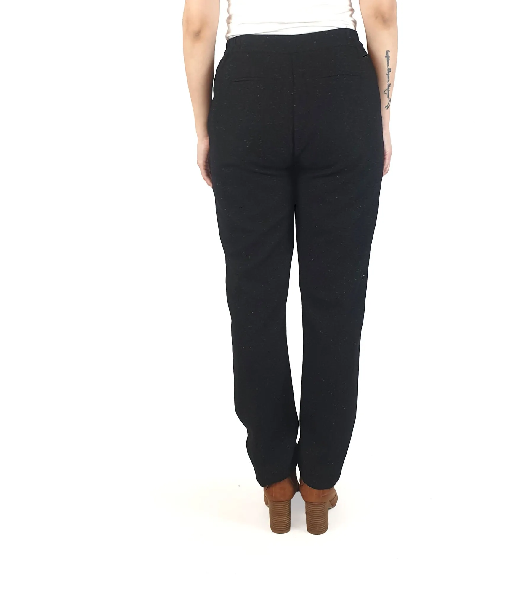 Skin & Threads charcoal wool mix flecked straight leg pants size 2 (best fits 10)