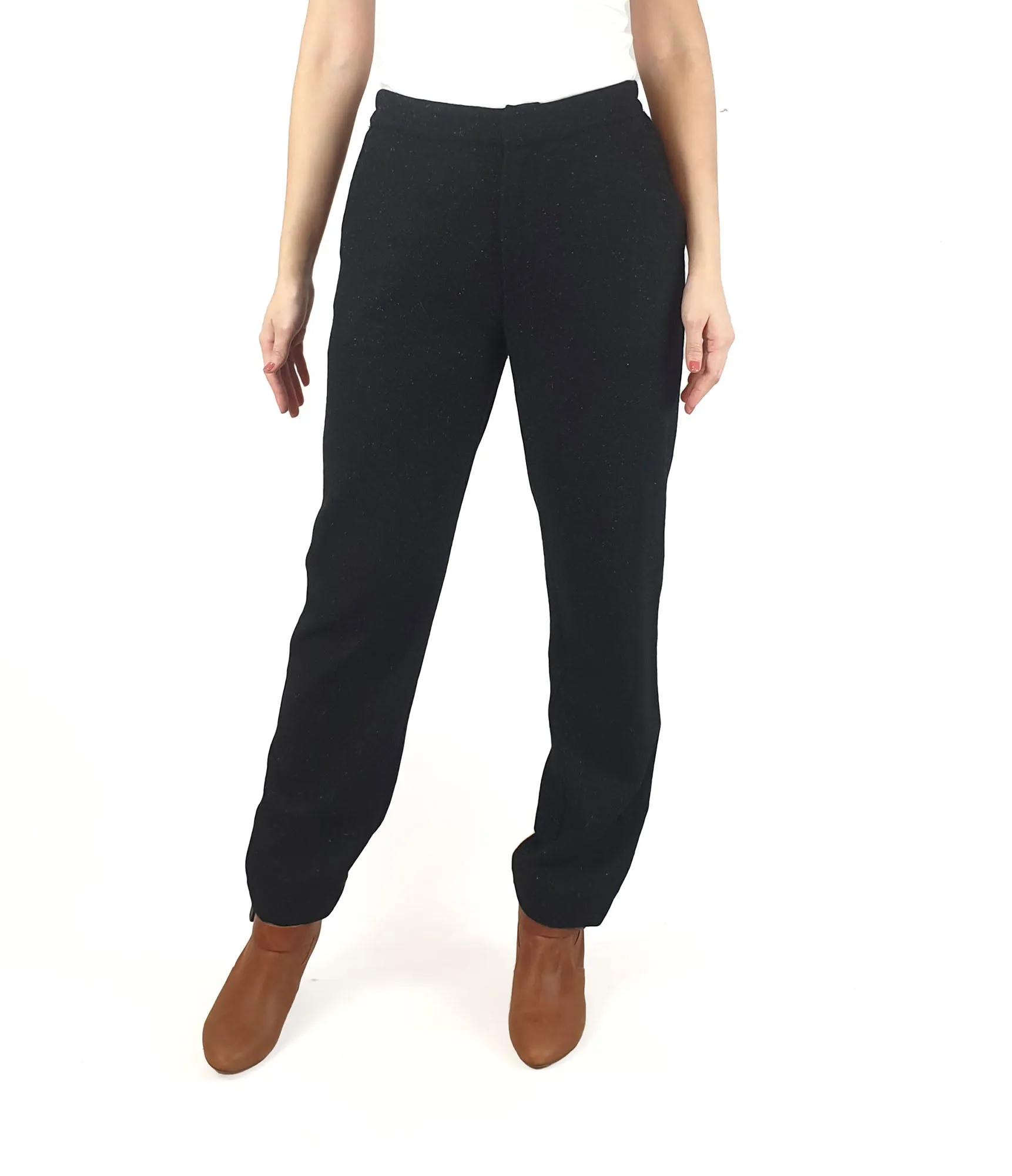 Skin & Threads charcoal wool mix flecked straight leg pants size 2 (best fits 10)