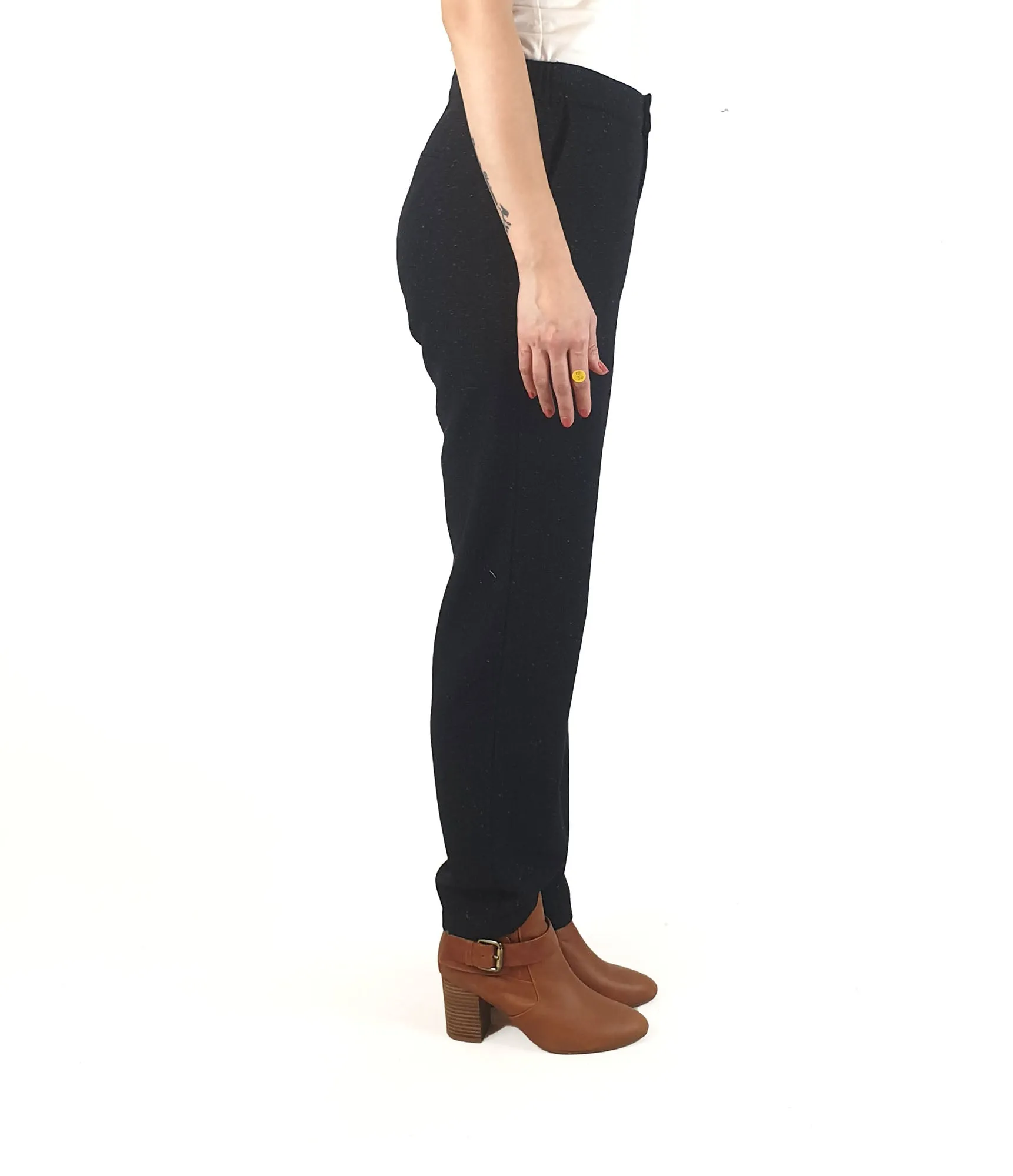 Skin & Threads charcoal wool mix flecked straight leg pants size 2 (best fits 10)