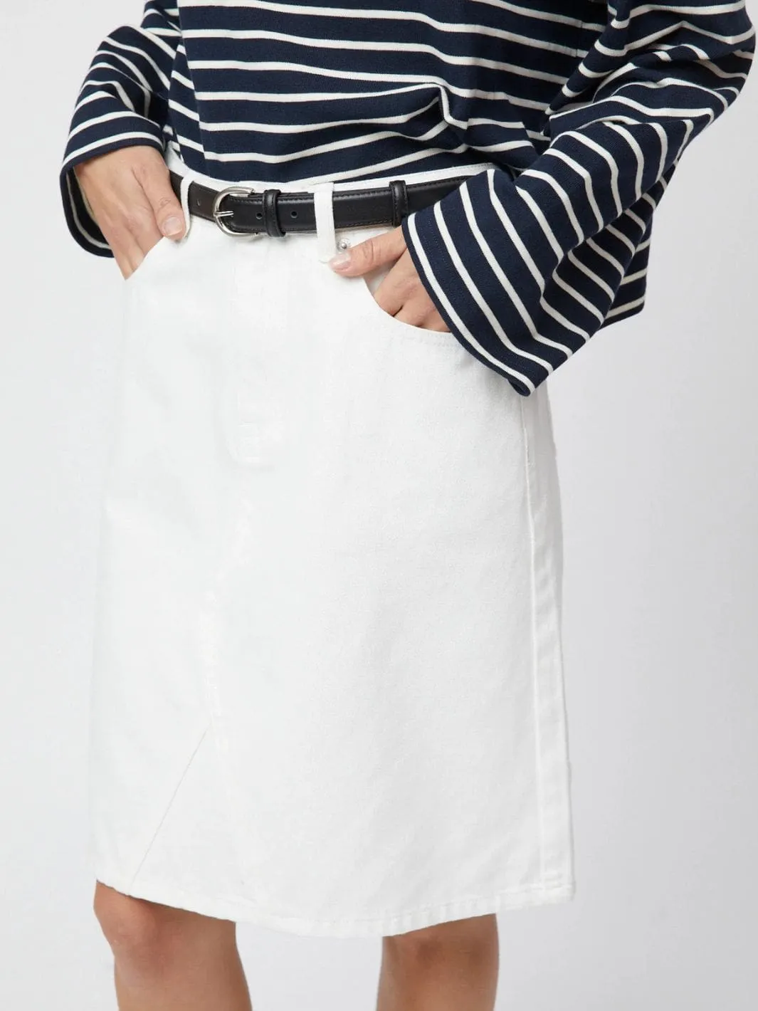 Skjørt | Denim A-Line Skirt Off White