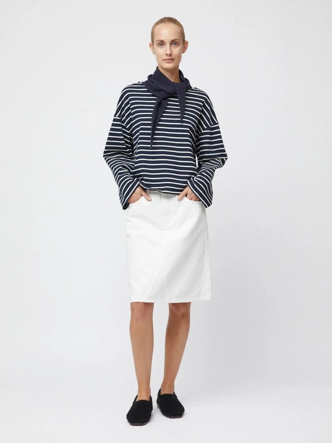 Skjørt | Denim A-Line Skirt Off White