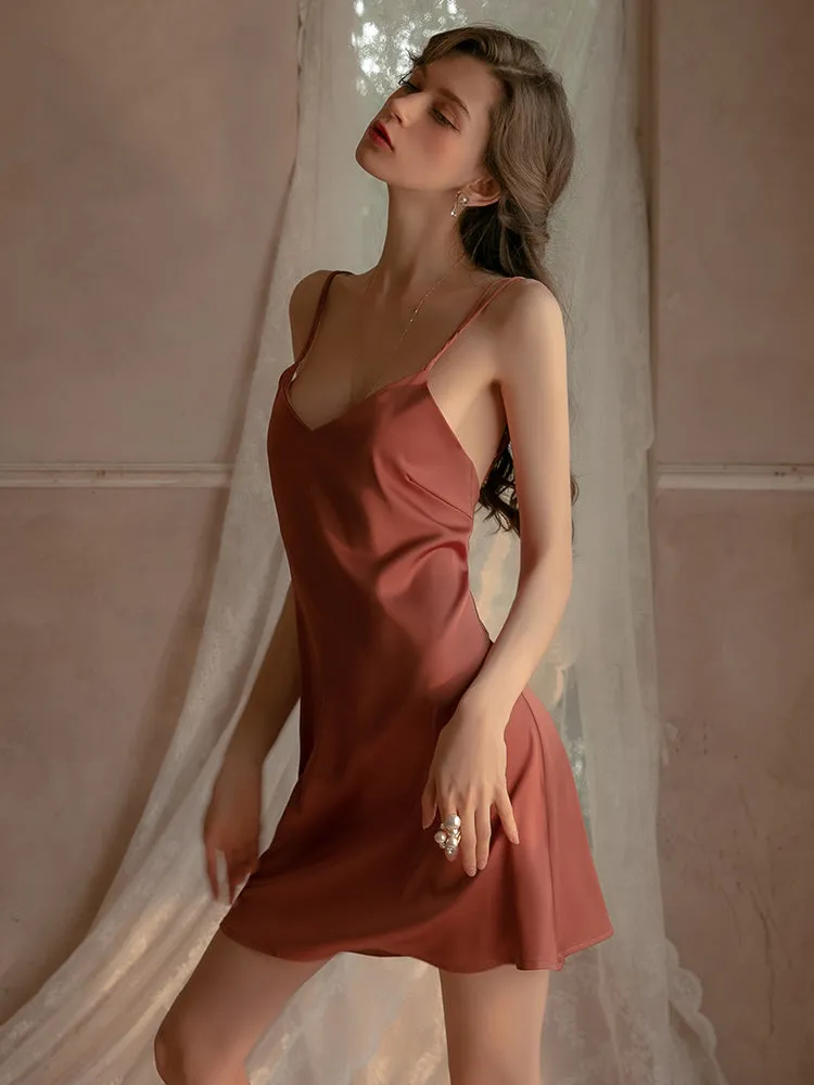 Sleek Elegance Open Back Slip Dress