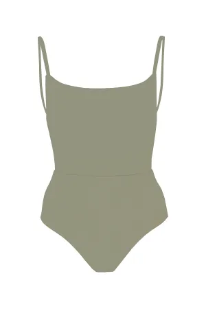 Square Neck Open Back One-Piece