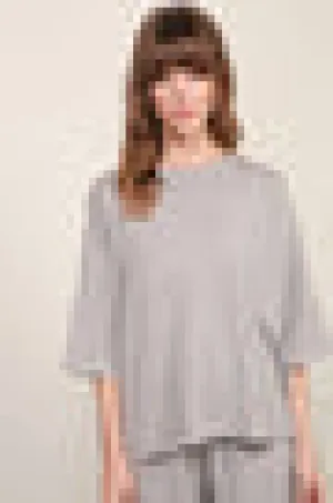 SS KNIT BOXY TEE W/POCKET