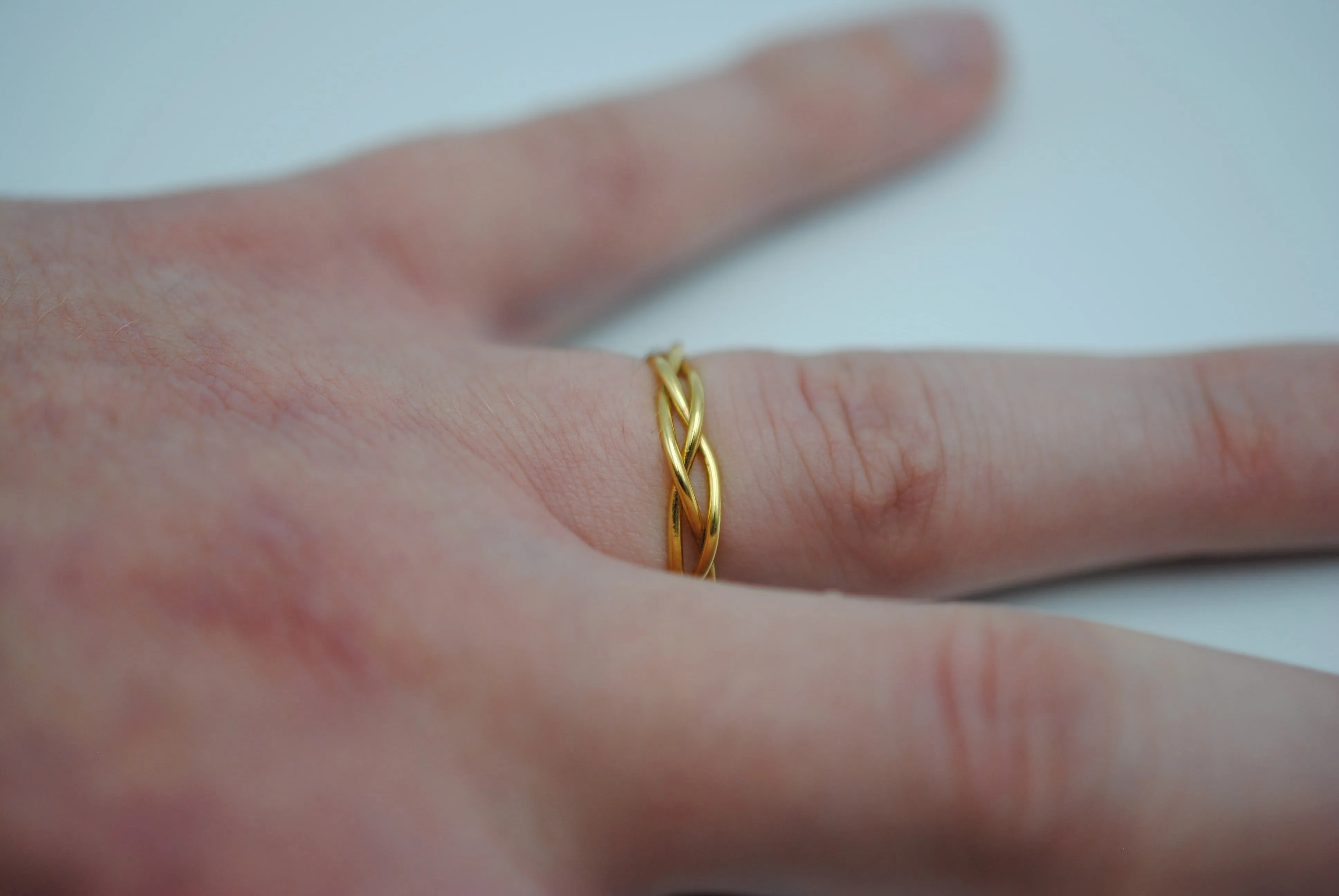 Stacking Ring: Braid, Yellow Gold Finish