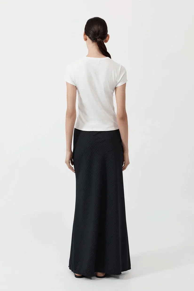 St.Agni Pinstripe Maxi Skirt - Black