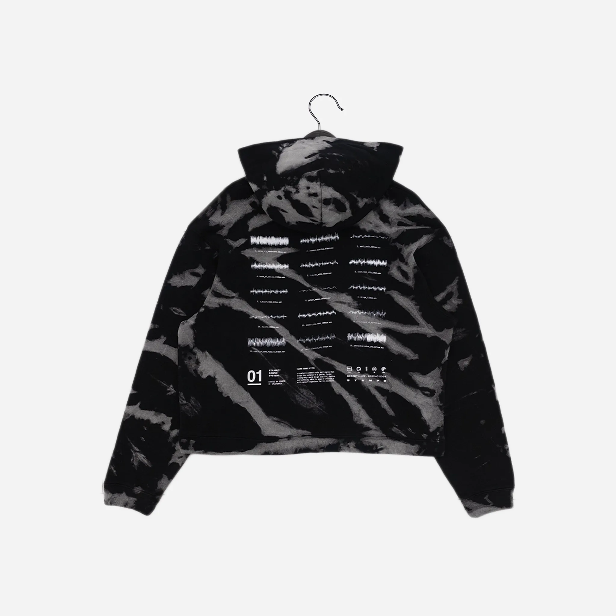 Stamped Sound System Tie Dye Cropped Hoodie SLA-M3378HD-ZTD