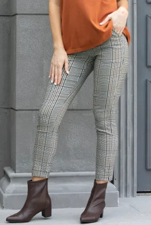 Straight leg Printed check pant