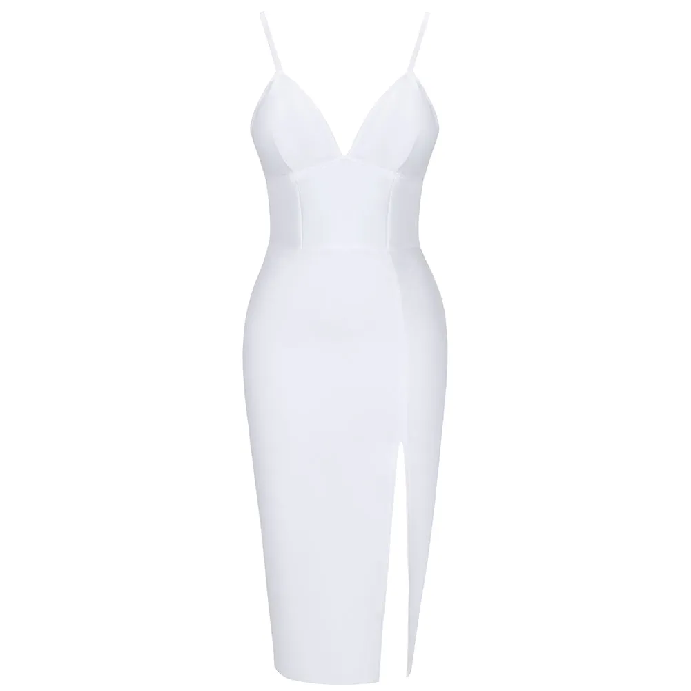 Strappy Sleeveless Slit Midi Bandage Dress PK211101