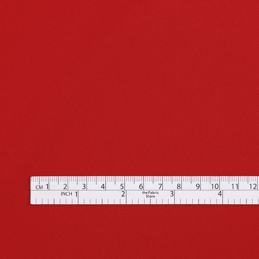 Stretch Poly / Viscose Twill Suiting - Scarlet